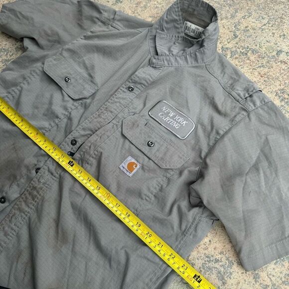 Vintage Carhartt New York Carting Warehouse Worker Uniform Polo Shirt - Picture 2 of 5